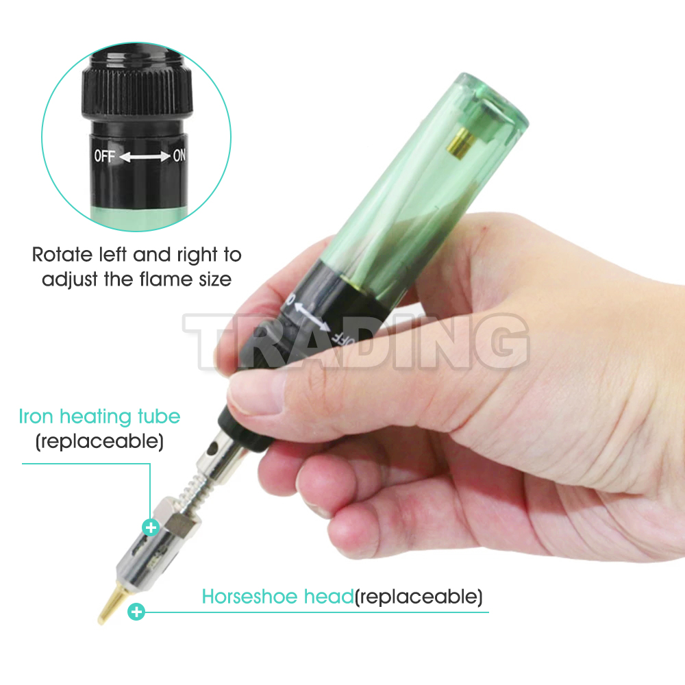 Portable Gas Soldering Iron Kit Butane Ignite Welding Torch Tool Case