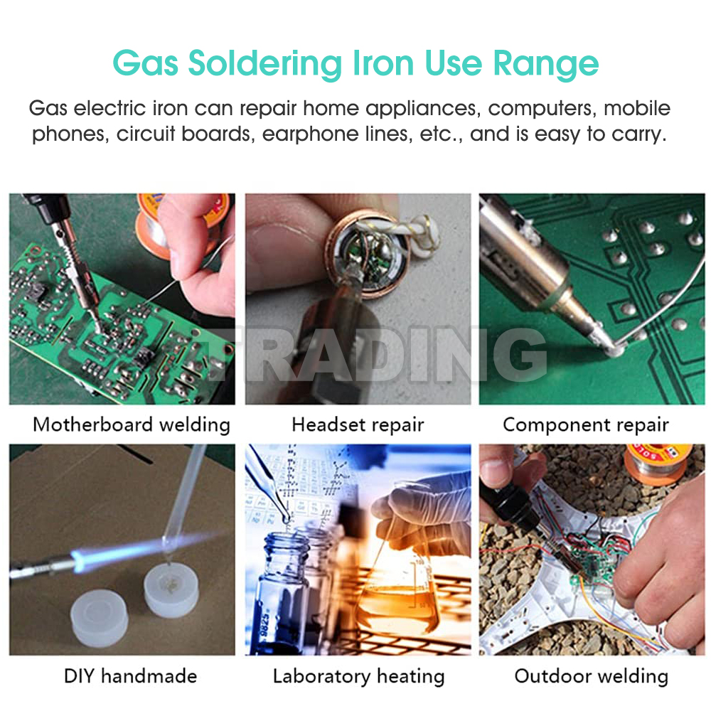 Portable Gas Soldering Iron Kit Butane Ignite Welding Torch Tool Case